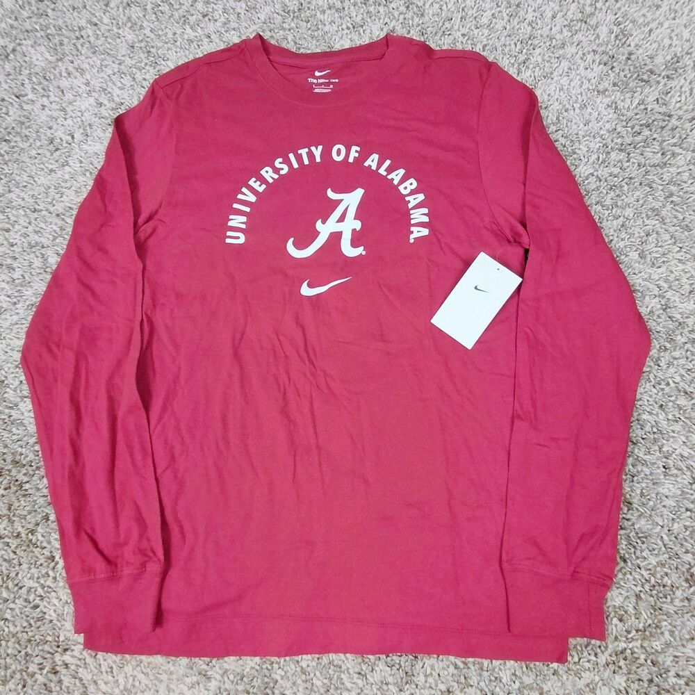 NEW Nike Alabama Crimson Tide Long Sleeve T-Shirt Mens Small Crimson Tee